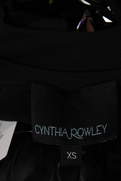 Cynthia Rowley Women Sleeveless Crew Neck Black Designer Blouse Size XS
