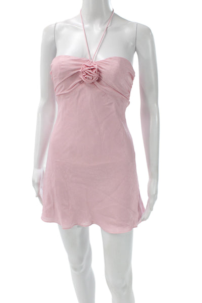 More To Come Womens Pink Mini Sundress Sleeveless Polyester Size XS
