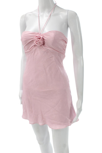 More To Come Womens Pink Mini Sundress Sleeveless Polyester Size XS