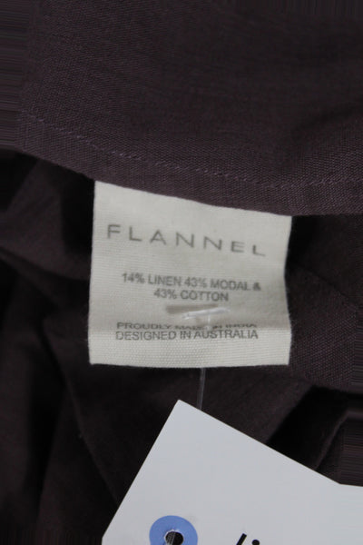 Flannel Womens Kaftan Maxi Brown High Neck Button Short Sleeve Size 1
