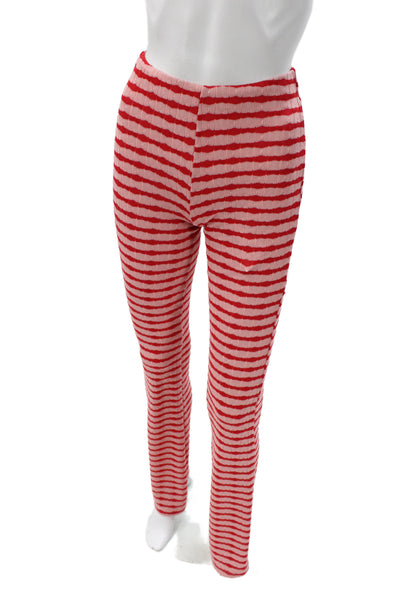 Zara Womens Pink Striped Cotton Spandex Pants Size S