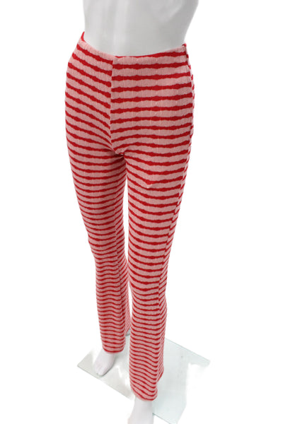 Zara Womens Pink Striped Cotton Spandex Pants Size S