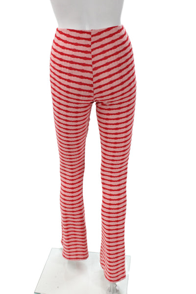 Zara Womens Pink Striped Cotton Spandex Pants Size S