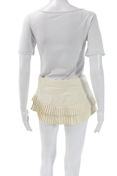 Edikted Womens Mini Pleated Skort Beige Cotton Polyester Size S