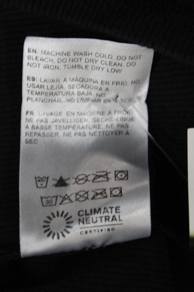 Reformation Womens Cropped Black Graphic Tee Cotton Spandex Crew Neck Size XS