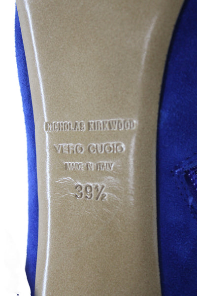 Nicholas Kirkwood Womens Suede Close Toed  Boots Size 9.5