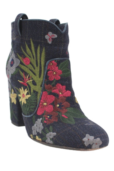 Laurence Dacade Womens Embroidered Wool  Pete Boots Size 9