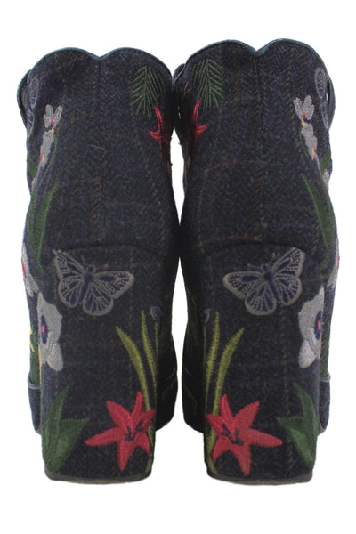 Laurence Dacade Womens Embroidered Wool  Pete Boots Size 9