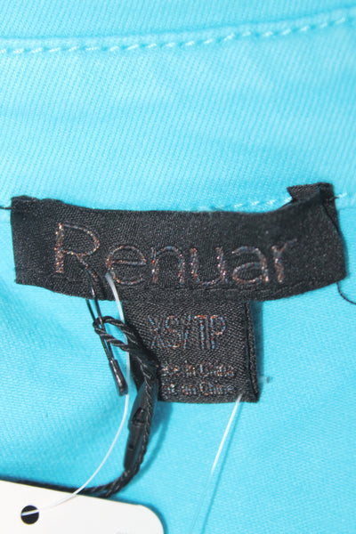Renuar Womens Collared Light Blue Button Jacket Long Sleeve Petite Size XS