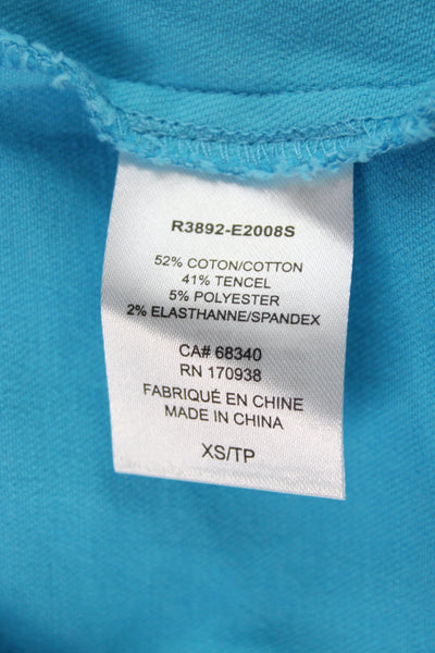 Renuar Womens Collared Light Blue Button Jacket Long Sleeve Petite Size XS
