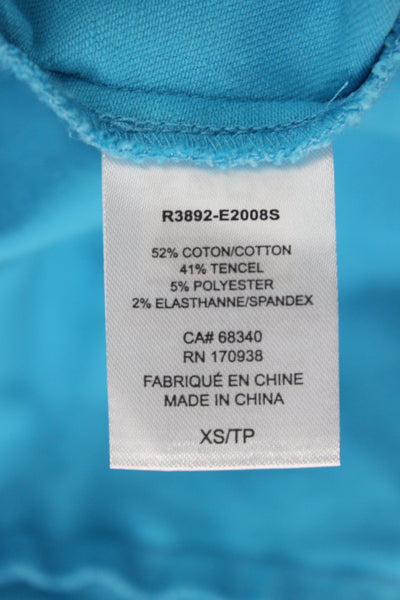 Renuar Women Basic Light Blue Collared Button-Up Jacket Long Sleeve Size XS