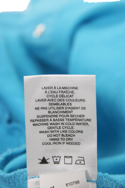 Renuar Women Basic Light Blue Collared Button-Up Jacket Long Sleeve Size XS
