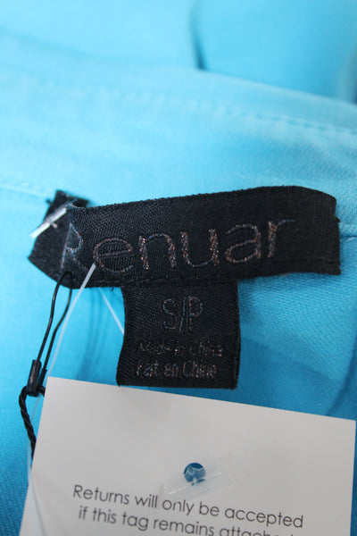 Renuar Women Light Blue Collared Button-Up Jacket Long Sleeve Petite Size S