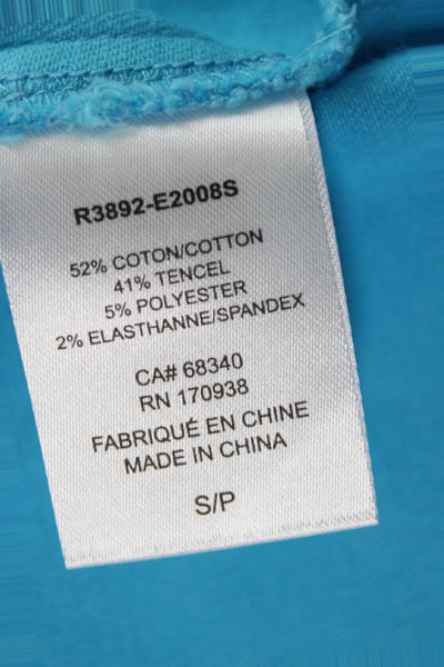 Renuar Women Light Blue Collared Button-Up Jacket Long Sleeve Petite Size S