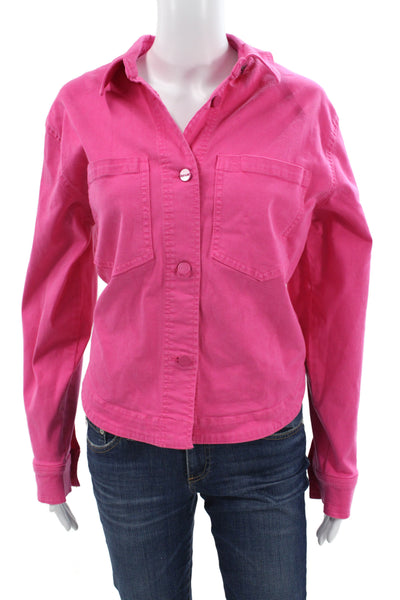 Renuar Women Pink Collared Button Solid Long Sleeve Jacket Size M