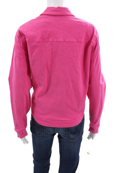 Renuar Women Pink Collared Button Solid Long Sleeve Jacket Size M