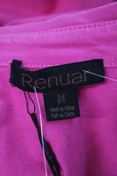 Renuar Women Pink Collared Button Solid Long Sleeve Jacket Size M