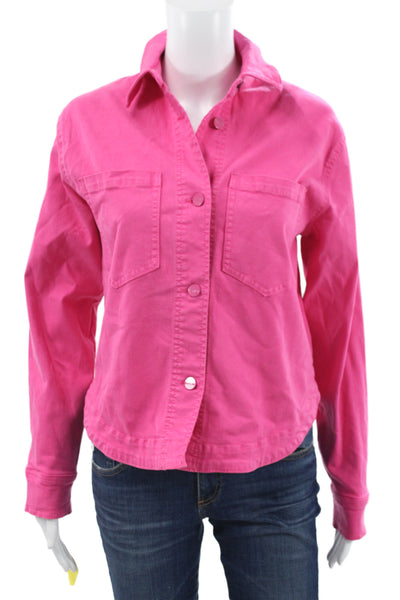Renuar Womens Pink Collared Button Long Sleeve Jacket Size XS