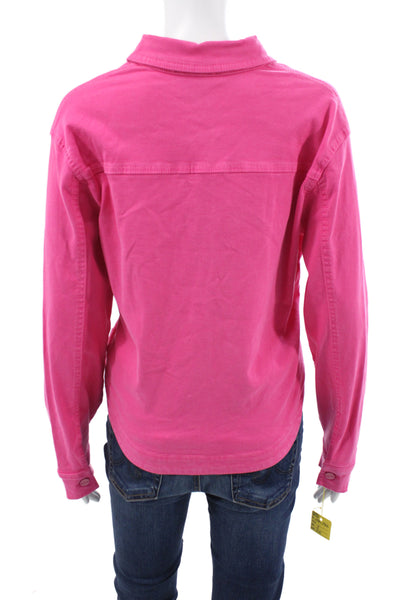 Renuar Womens Pink Collared Petite Long Sleeve 90s Jacket Size S