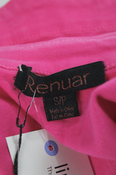 Renuar Womens Pink Collared Petite Long Sleeve 90s Jacket Size S