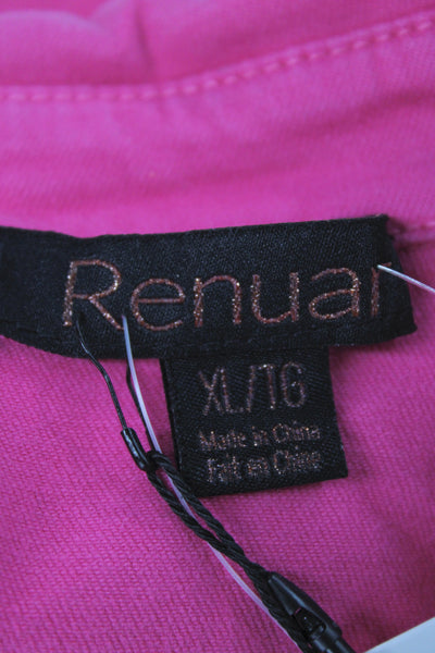 Renuar Women Collared Button Pink Long Sleeve Jacket Size XL