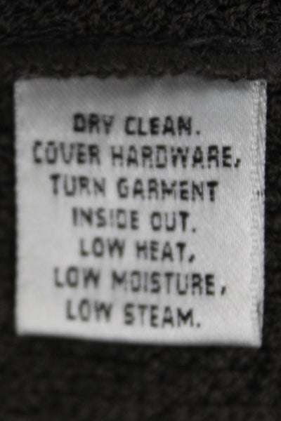 St. John Womens Pea Coat Brown Wool Polyester Button Collared Size 16