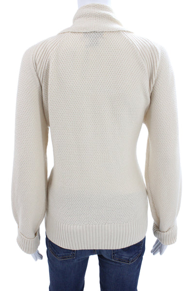 St. John Unisex Beige Wool Acrylic Cardigan Button Long Sleeve Size M