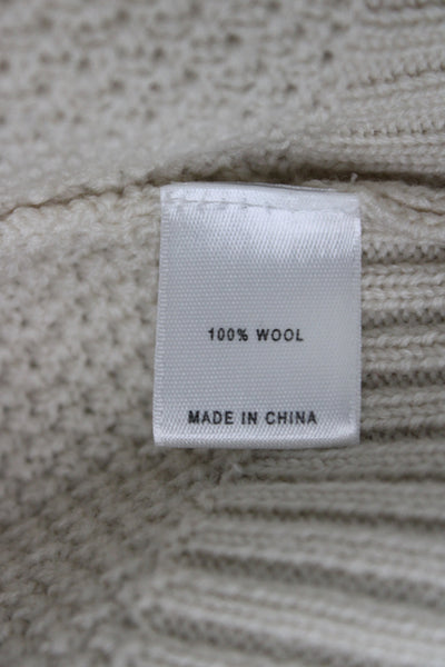 St. John Unisex Beige Wool Acrylic Cardigan Button Long Sleeve Size M