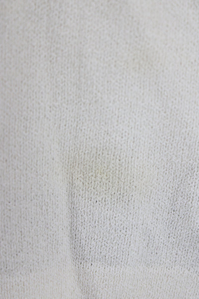 St. John Caviar Womens Beige Cotton Basic Tank Round Neck Solid Size M
