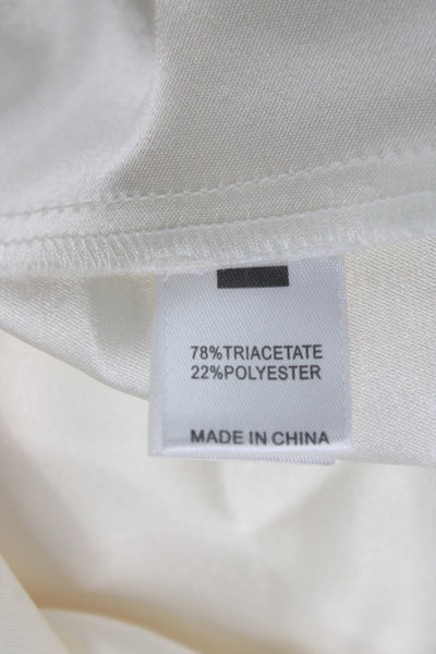 St. John Women Tunic Sleeveless White Blouse Zip Round Neck Size XL