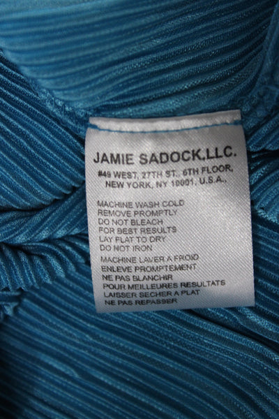 Jamie Sadock Unisex Pullover Sweater Striped Blue Mock Neck Long Sleeve Size XL