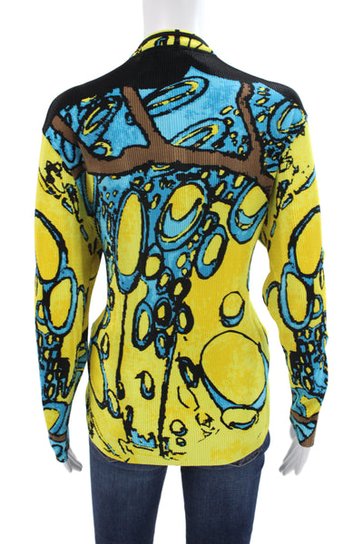 Jamie Sadock Womens Black Mock Neck Long Sleeve Graphic Print Top Size L