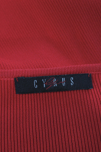 Cyrus Womens Red V-Neck Long Sleeve Pullover Sweater Rayon Nylon Size XL