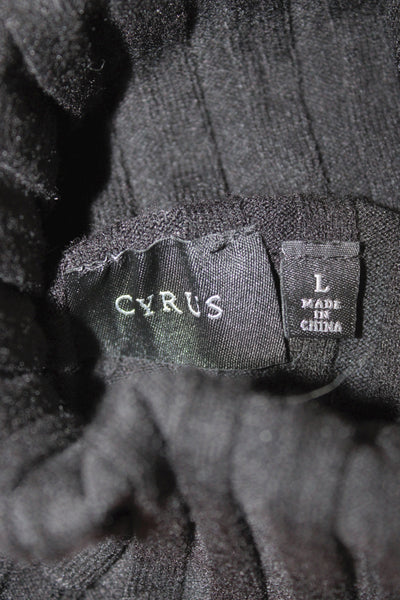 Cyrus Unisex Black Striped Turtleneck Pullover Sweater Long Sleeve Size L
