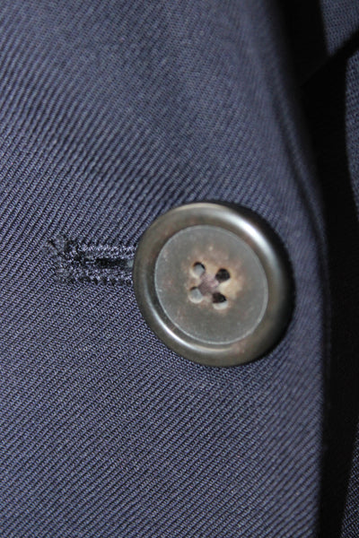 J Crew Unisex Dark Blue Wool Button Collared Blazer Size 0