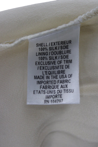 Milly Women Designer Silk Sleeveless Button Blouse Beige Size 0