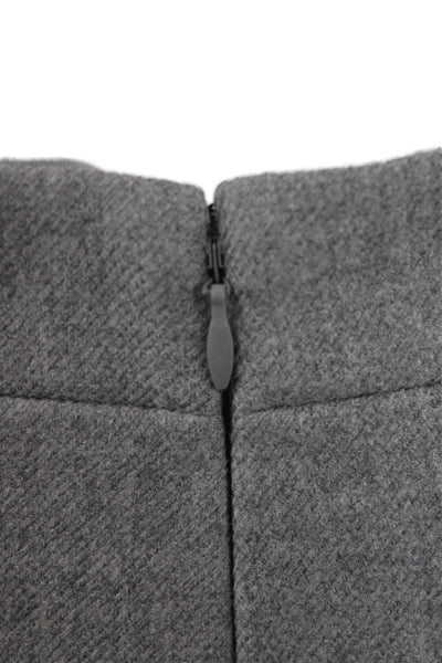 J Crew Women Gray Wool Straight Pencil Skirt Petite Size 4