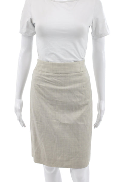 J Crew Women's Long Sleeves Lined Two Piece Skirt Suit Gray Size 4