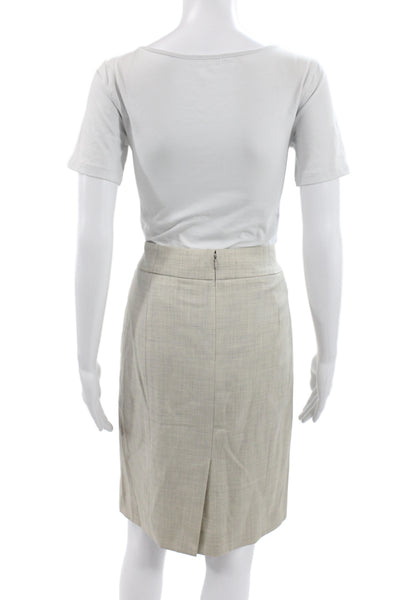 J Crew Women's Long Sleeves Lined Two Piece Skirt Suit Gray Size 4
