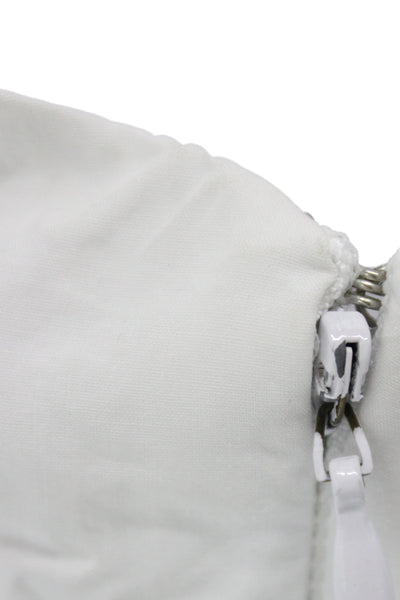 Lovers + Friends Womens Mini Sundress White VNeck Sleeveless Zip Cotton Size XS