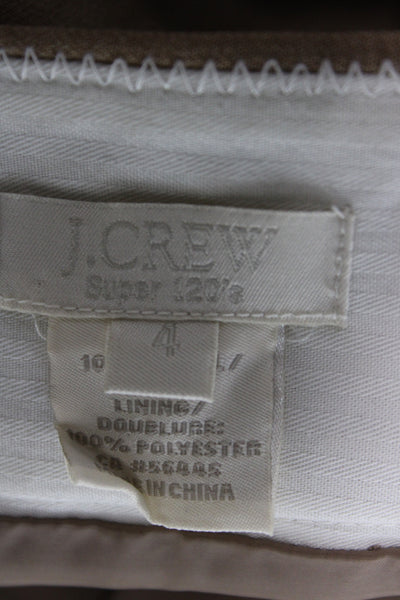 J Crew Women's Long Sleeves Lined Two Piece Skirt Suit Tan Size 0