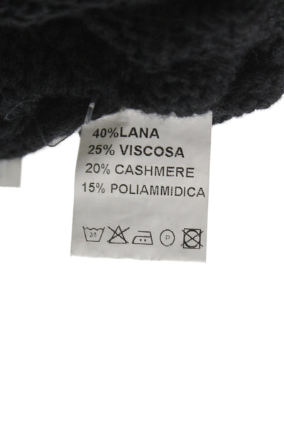 The Andamane Women Cropped Camisole Black Square Neck Cashmere Blend Size XS