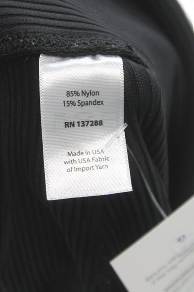 Year Of Ours Womens Ankle Jeggings Black Striped Drawstring Size S
