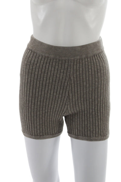 FP Beach Unisex Sweat Shorts Striped Brown Linen Blend Size XS