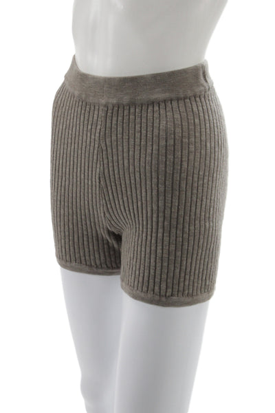 FP Beach Unisex Sweat Shorts Striped Brown Linen Blend Size XS