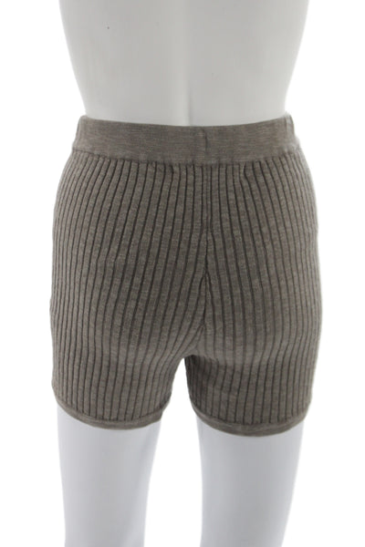 FP Beach Unisex Sweat Shorts Striped Brown Linen Blend Size XS
