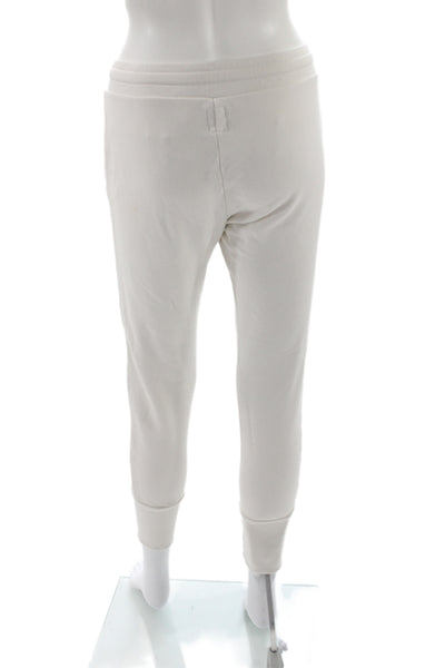 NSF Womens Jogger Sweatpants White Cotton Drawstring Petite Size XS