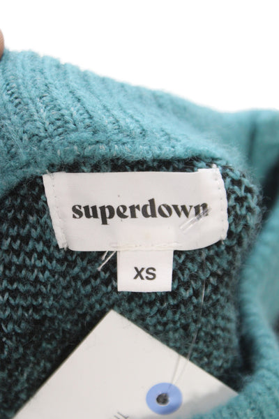 Superdown Unisex Pullover Sweater Black Leopard Crew Neck Long Sleeve Size XS