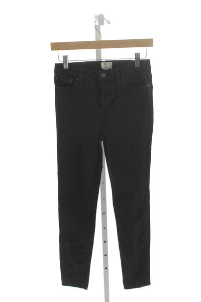 J Crew Women Skinny Mid Rise Black Jeans Size 28