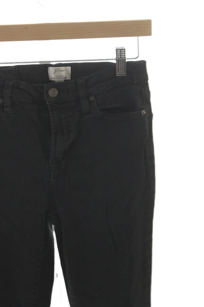 J Crew Women Skinny Mid Rise Black Jeans Size 28